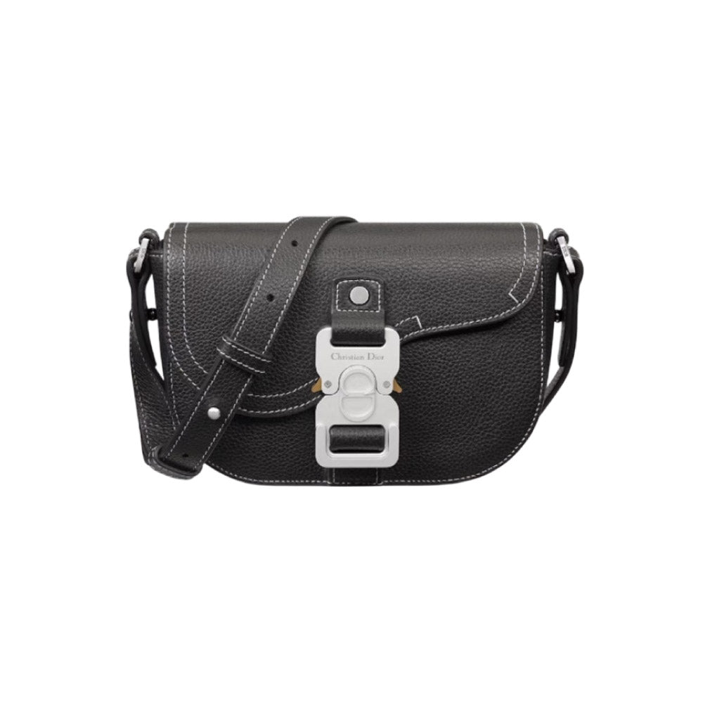 디올 새들 미니 플랩 메신저백 블랙