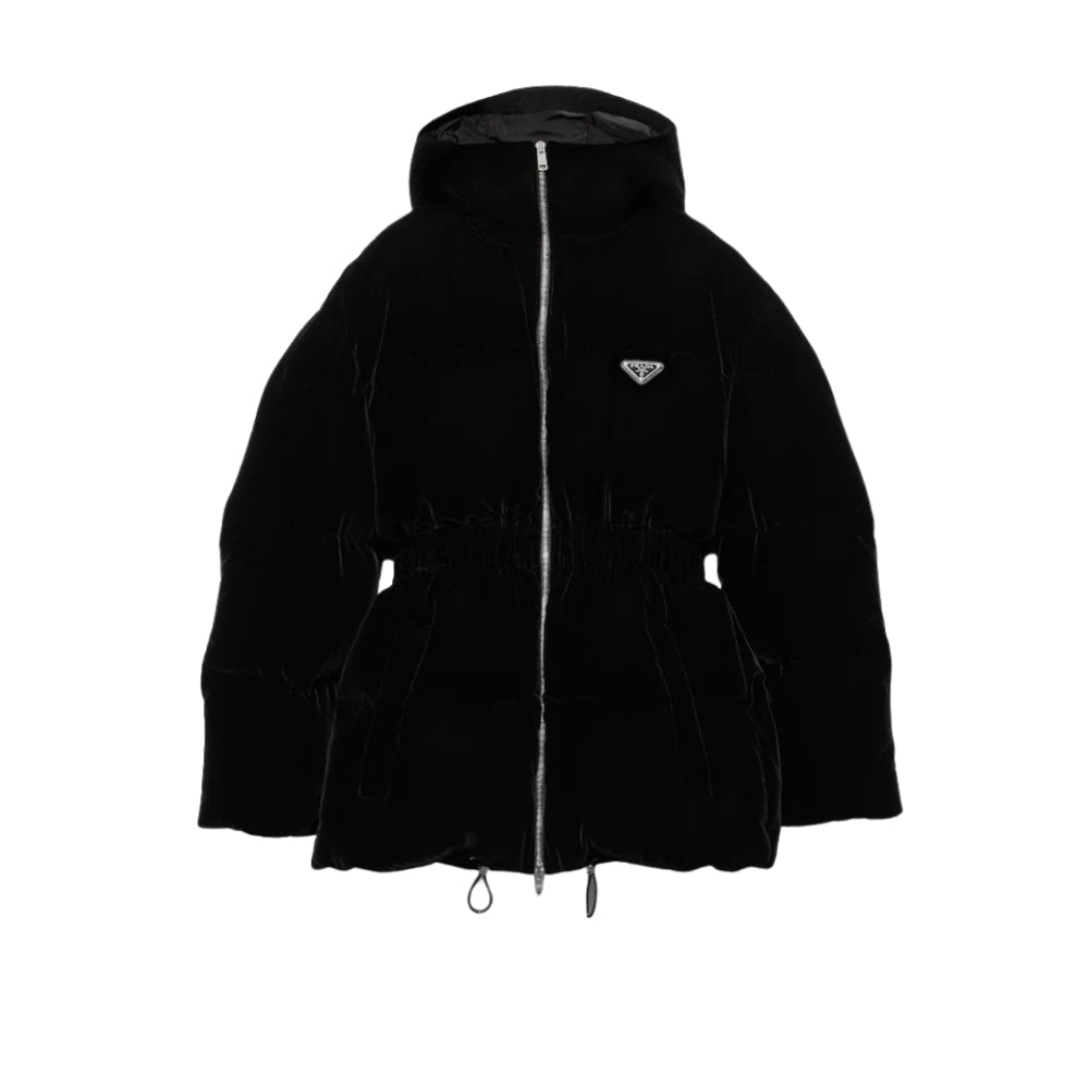프라다 벨벳 다운 자켓 블랙