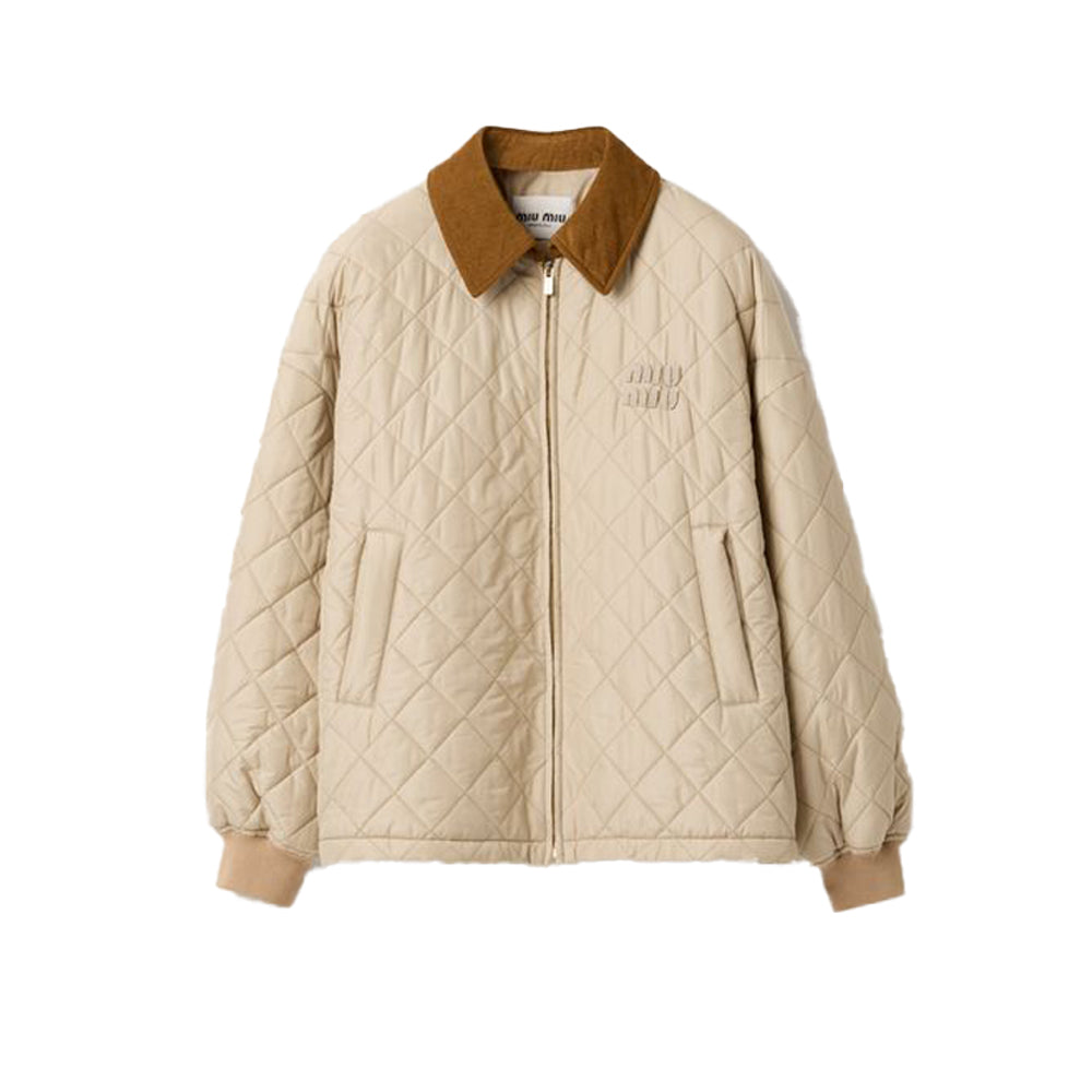 미우미우 테크니컬 패브릭 블루종자켓