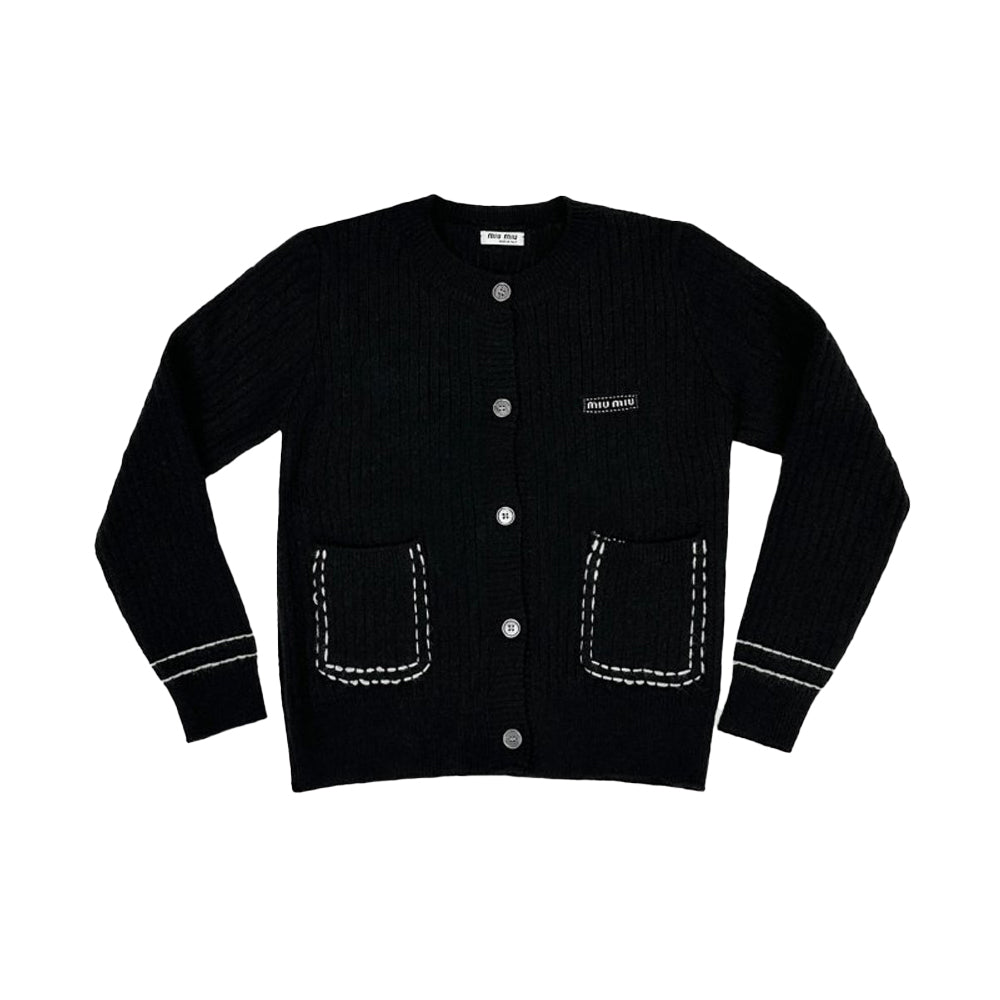 미우미우 스티치 패치 가디건(국내배송)(2color)