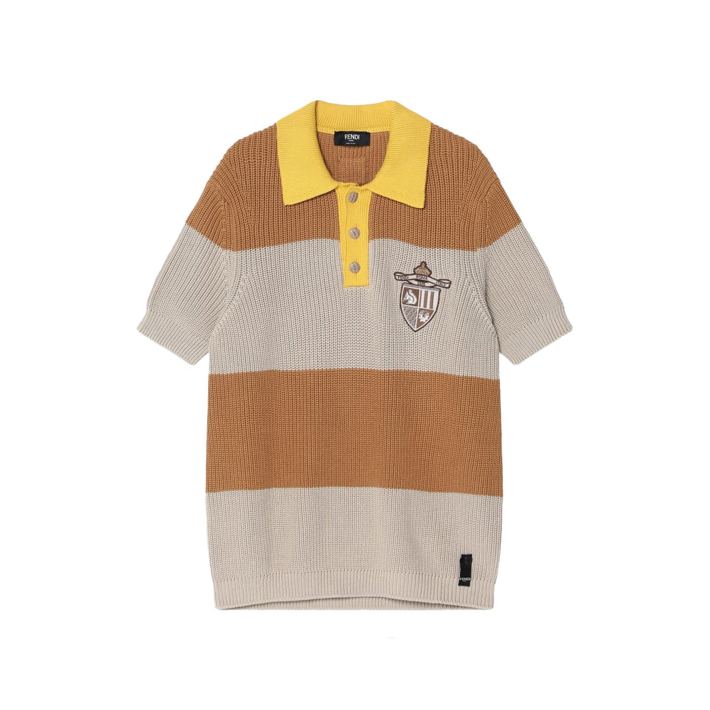 펜디 크레스트 자수 스트라이프 니트 폴로셔츠 (국내배송)