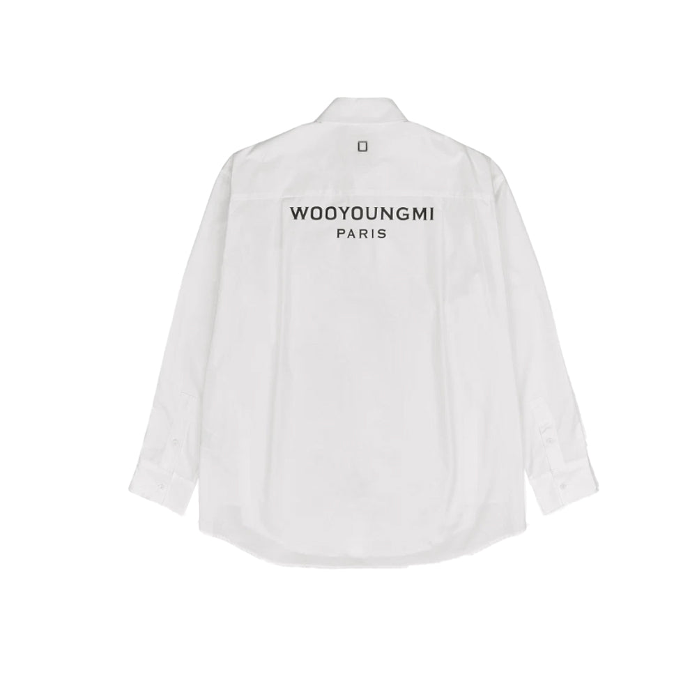 우영미 화이트 코튼 백로고셔츠 (국내배송)