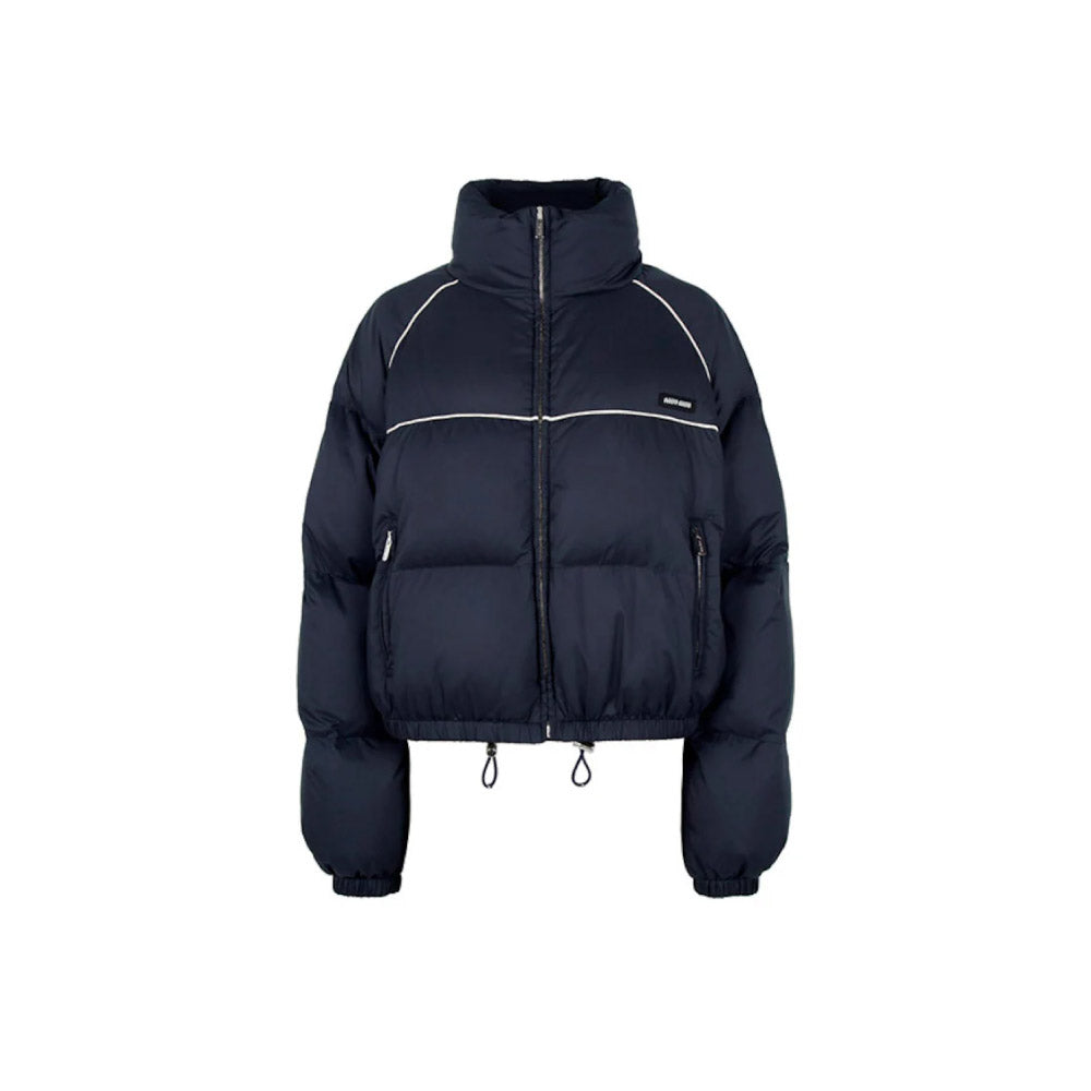 미우미우 체스트 로고 퀼팅 패딩 블랙