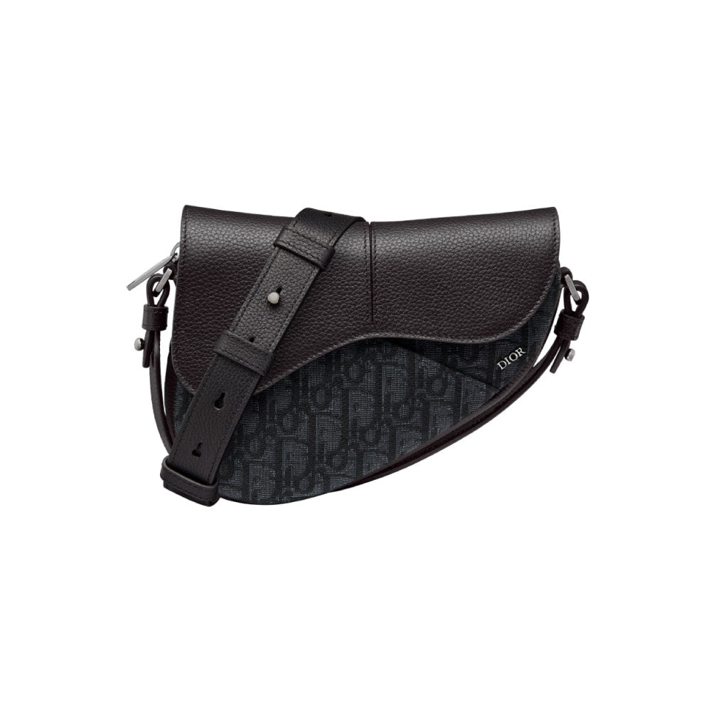 디올 새들 미니 크로스백 오블리크 블랙