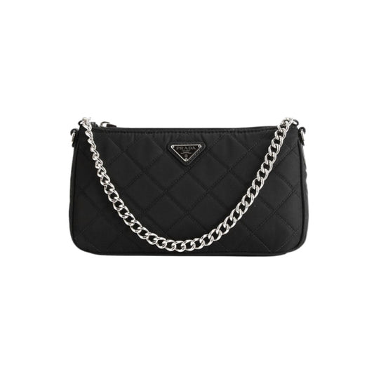 프라다 나인론 퀼티드 체인 숄더백 블랙