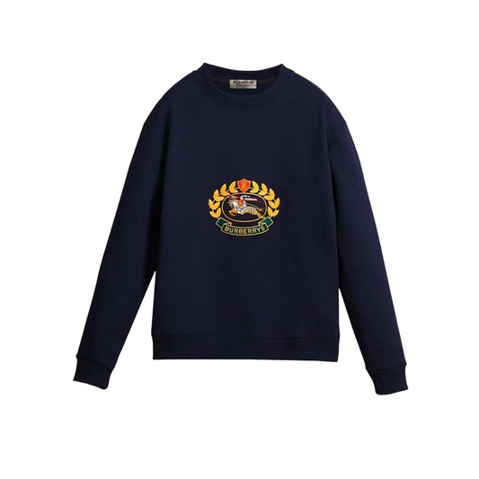 버버리 크레스트 자수 라운드넥 스웨트 셔츠 (네이비) (국내배송) (당일배송)