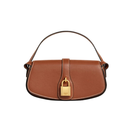 셀린느 타부 트리옹프 숄더백 스무스 카프스킨 탄