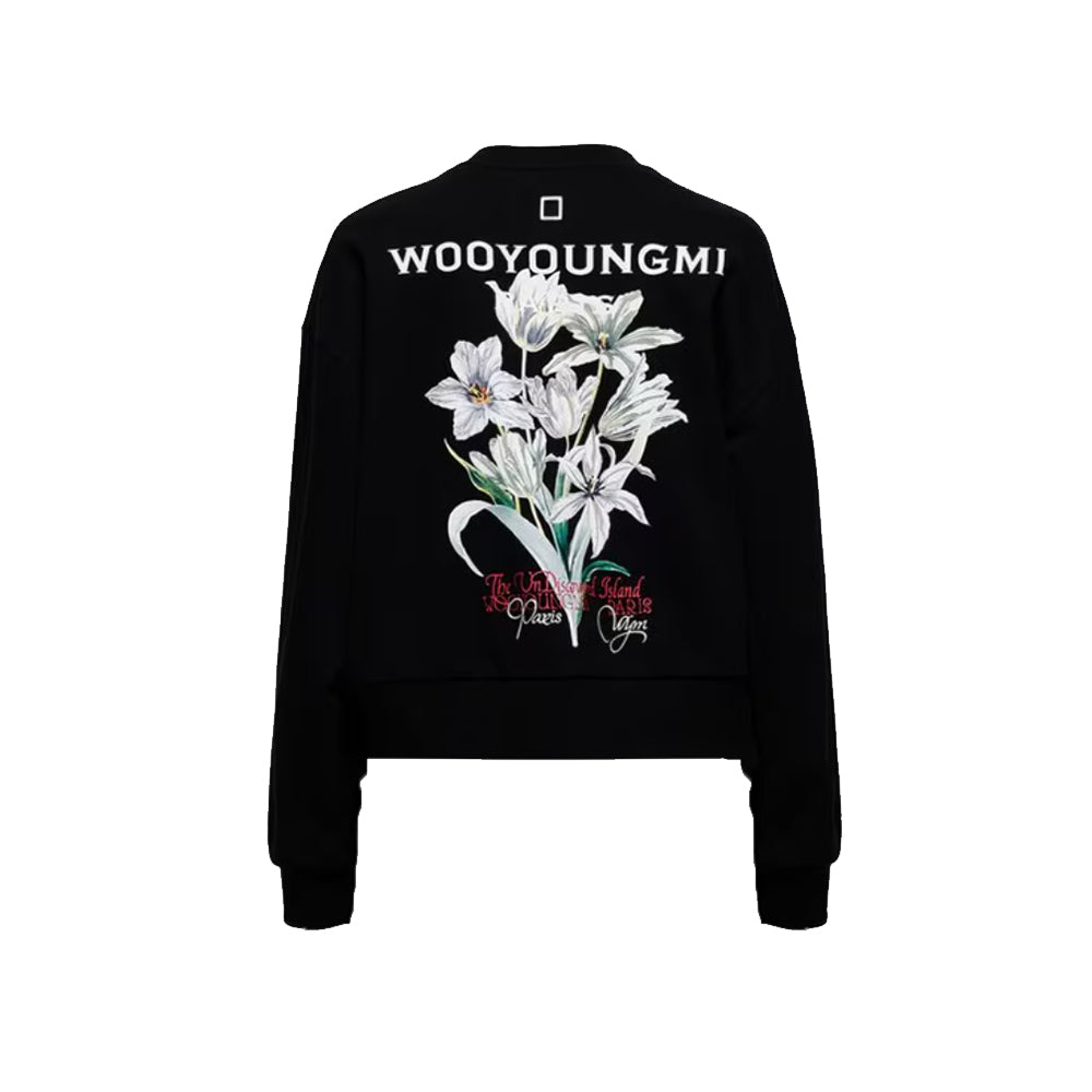 우영미 플라워 그래픽 맨투맨(블랙) (국내배송)