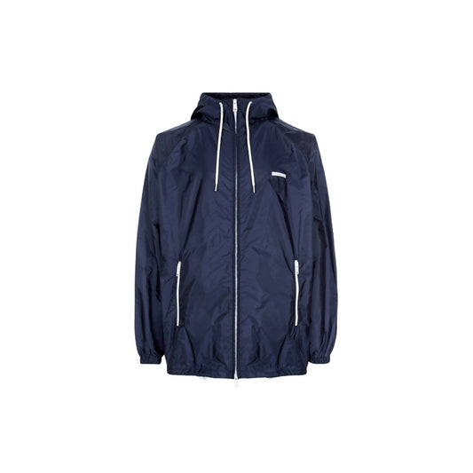 프라다 리나일론 윈드브레이커 후드 자켓 블루