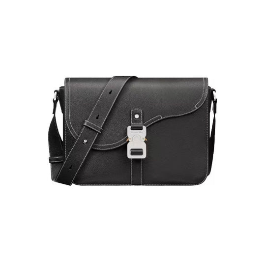 디올 새들 미디엄 플랩 메신저백 블랙