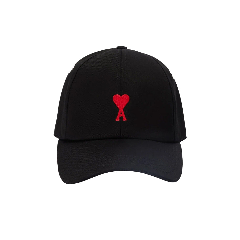 아미 스몰 하트 로고 자수 캡 (블랙)