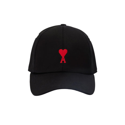 아미 스몰 하트 로고 자수 캡 (블랙)