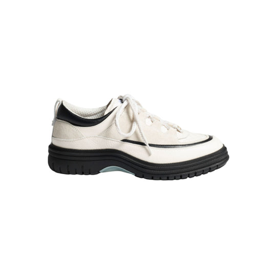 샤넬 투톤 카프스킨 스니커즈 블랙 화이트