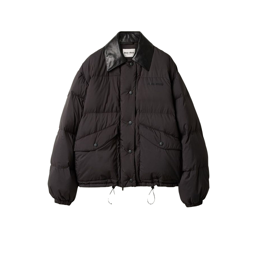 미우미우 레더 크롭 구스다운자켓(국내배송)