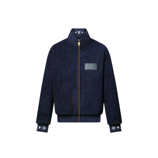 루이비통 레더패치 플리스 블루종