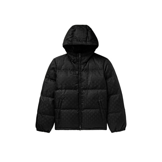 구찌 퀼티드 자카드 나일론 후드 다운자켓
