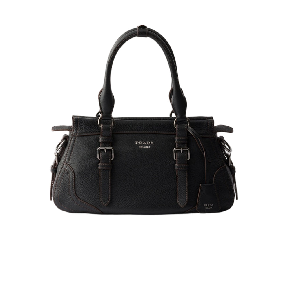 프라다 라지 레더 토트백 블랙