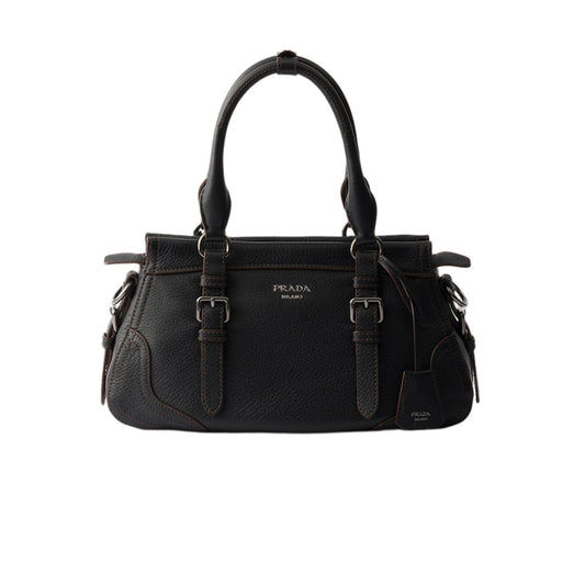 프라다 라지 레더 토트백 블랙