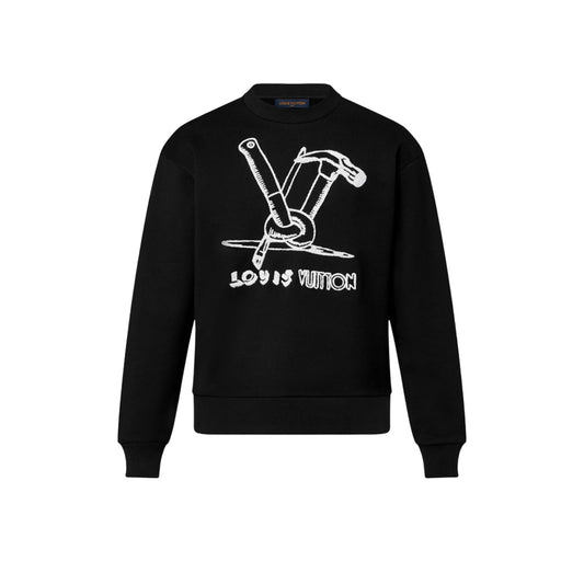 루이비통 자수 코튼 스웨트 셔츠(국내배송)(당일배송)(기모선택가능)(2COLOR)