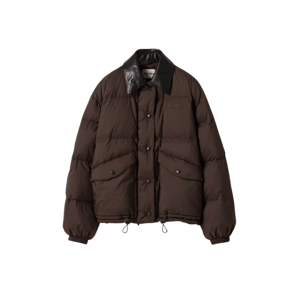 미우미우 퐁제 크롭 다운 자켓 에보니