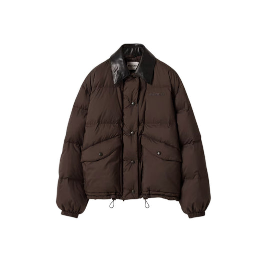 미우미우 퐁제 크롭 다운 자켓 에보니