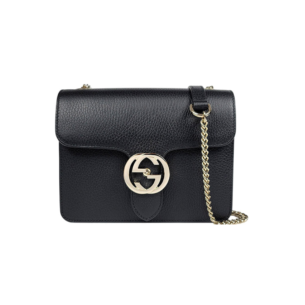 구찌 GG 인터로킹 숄더백 블랙