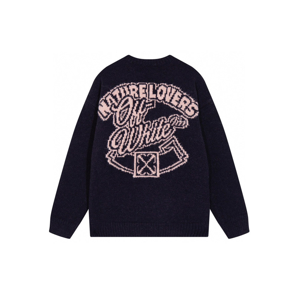 오프화이트 코튼 네이처 러버 크루넥 니트(국내배송)(당일배송)