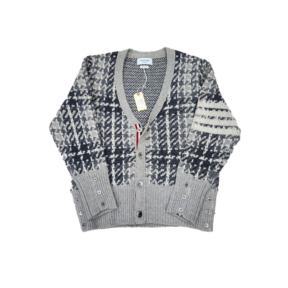 톰브라운 자카드 체크 펀믹스 가디건(국내배송)(당일배송)