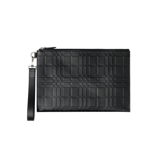 버버리 엠보스드 체크 레더 클러치(국내배송)(당일배송)