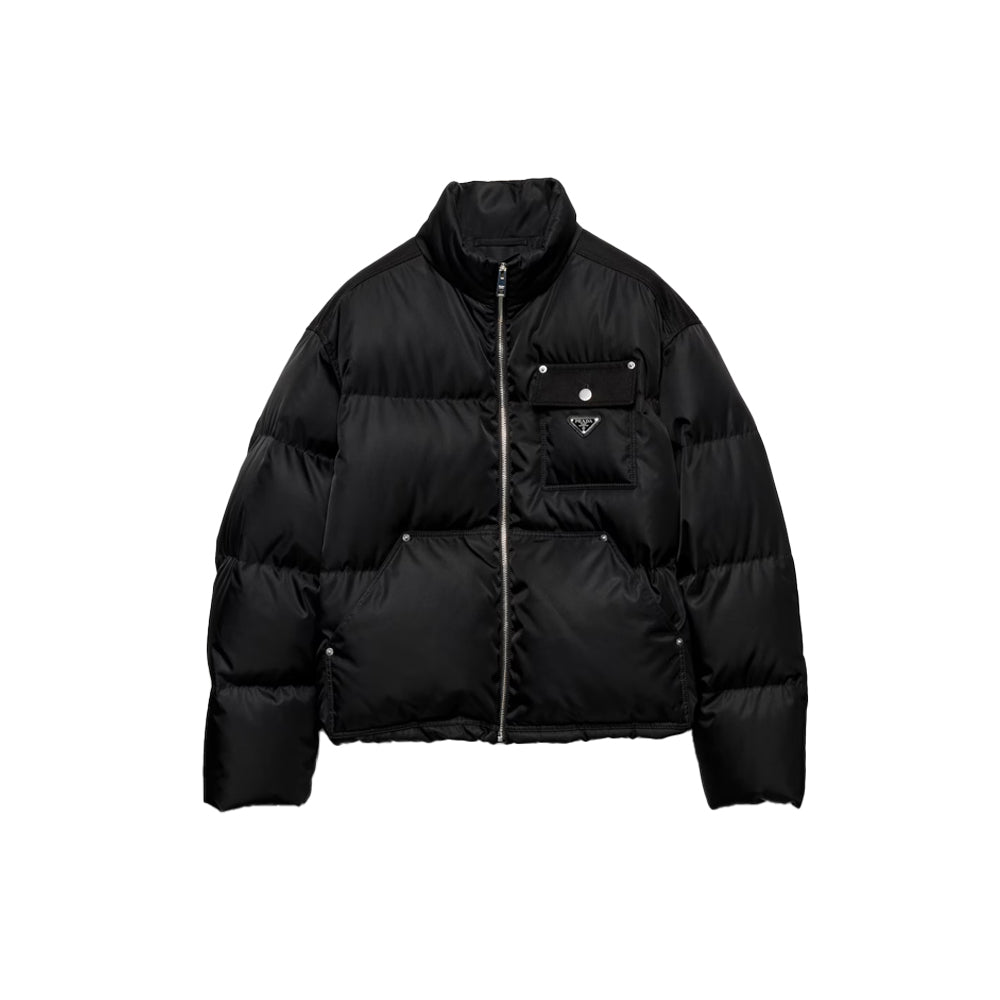 프라다 리나일론 크롭 다운 자켓