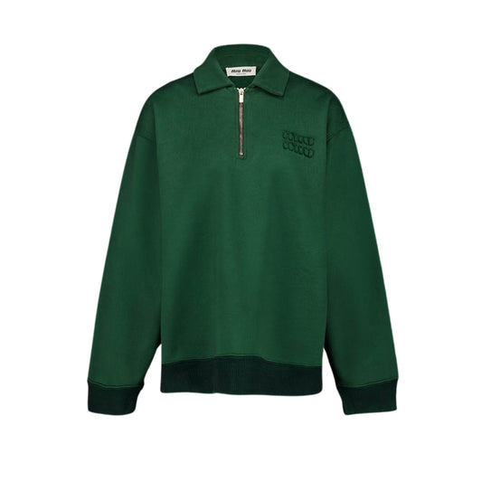 미우미우 하프 집업 코튼 스웨트셔츠(국내배송)