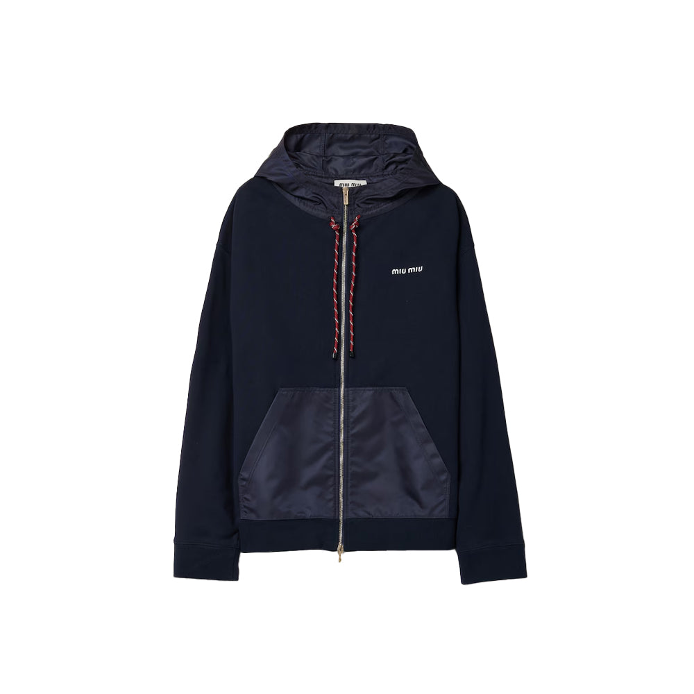 미우미우 코튼 플리스 지퍼 후드(국내배송)