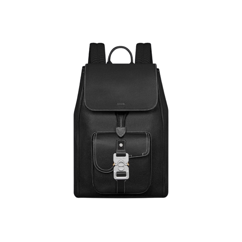 디올 새들 플랩 백팩 블랙