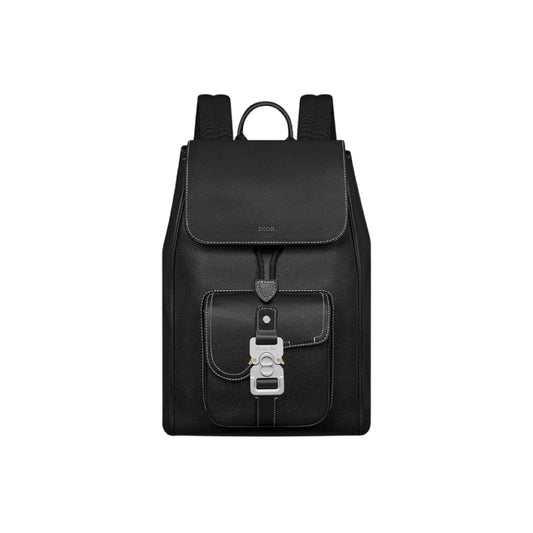디올 새들 플랩 백팩 블랙
