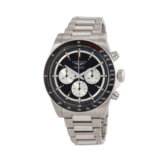 론진 콘퀘스트 크로노그래프 오토메틱 42 블랙 다이얼