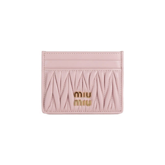 미우미우 마테라쎄 나파 가죽 카드홀더 핑크