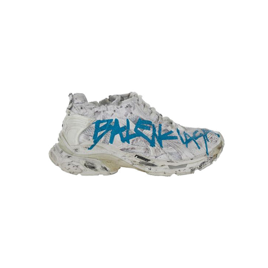 발렌시아가 러너 그래피티 스니커즈 화이트 블루