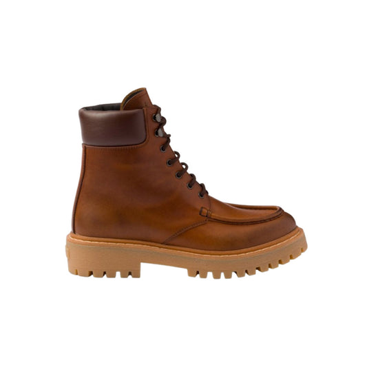 프라다 가죽 레이스업 부츠