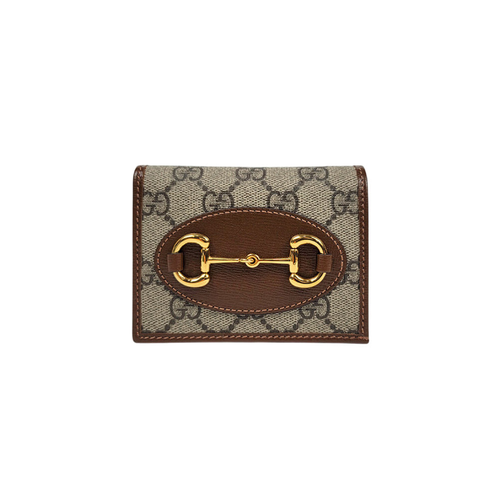구찌 홀스빗 1955 카드 지갑 브라운