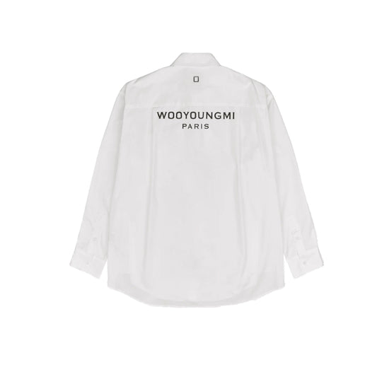 우영미 화이트 코튼 백로고셔츠 (국내배송)