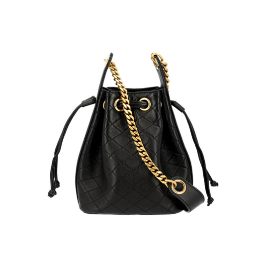 생로랑 카산드라 체인 버킷백 블랙
