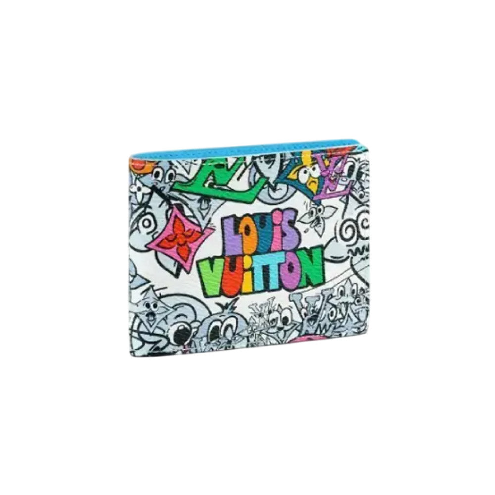루이비통 멀티플 월릿 반지갑 코믹 코티드 캔버스