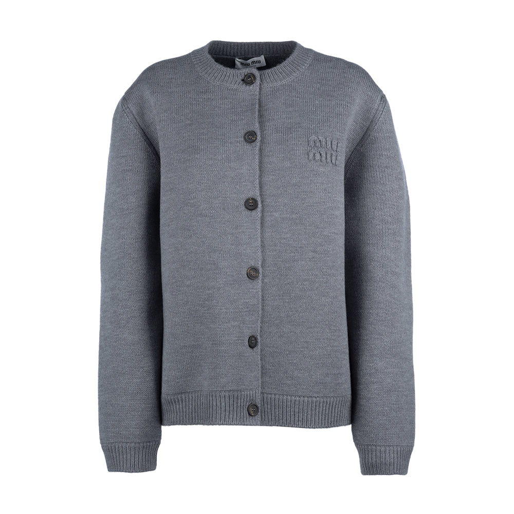 미우미우 울 앤 나일론 니트 가디건 (국내배송)
