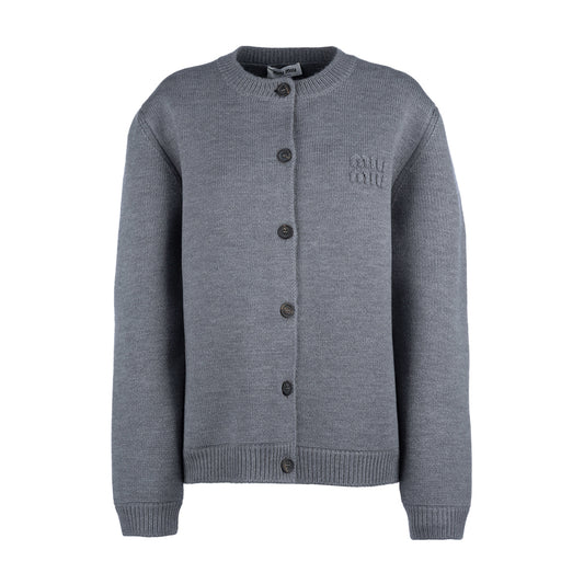 미우미우 울 앤 나일론 니트 가디건 (국내배송)