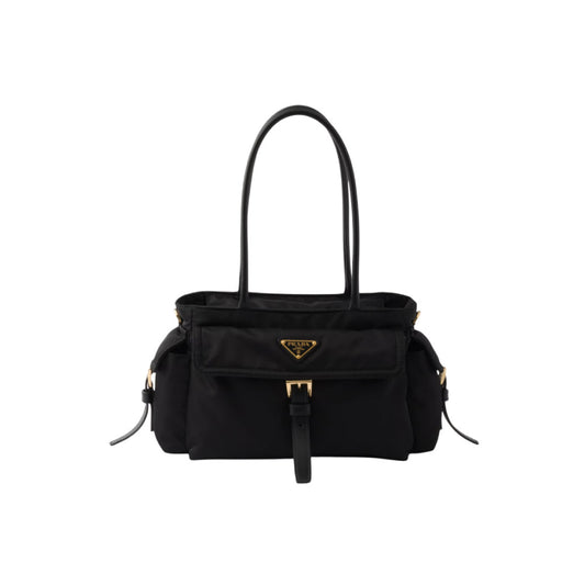 프라다 익스플로어 미디엄 리나일론 앤 레더 토트백 블랙
