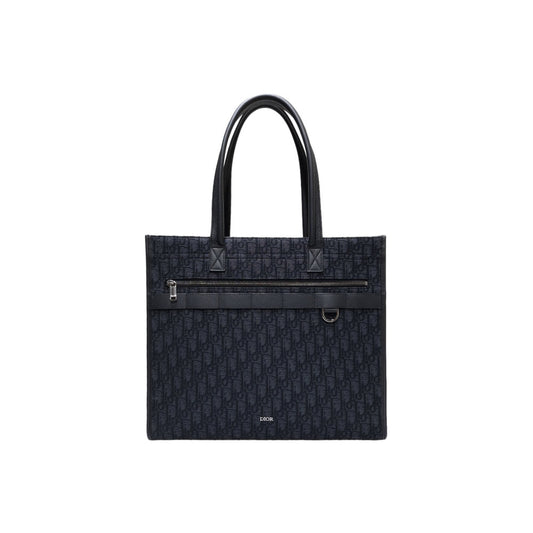 디올 라지 사파리 토트백 블랙 자카드